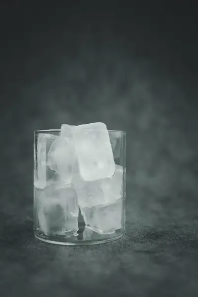 Ice cubes in glass, ice cubes make from ice cube tray