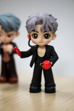 Bangkok, Tayland - 4 Mayıs 2024: POP MART X Jackson Wang için sanat oyuncağı, tüm set 6 kör kutu içeriyor. Ünlü Çinli şarkıcı Jackson Wang.