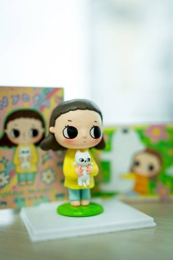 Bangkok, Tayland - 26 Mayıs 2024: Sıcak Günışığı, POP MART Nyota 'nın Yumuşak Hayat Serisi Kör Kutusu. Tüm sette 12 tane kör kutu var.