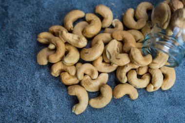 Kavrulmuş kaju fıstığı yakın plan.