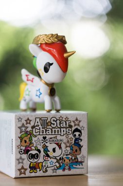 Bangkok, Tayland - 29 Temmuz 2024: Tokidoki kör kutusu, Stellina. Miniso Tayland 'dan bir dizi yıldız şampiyonu. Tokidoki Tekboynuz