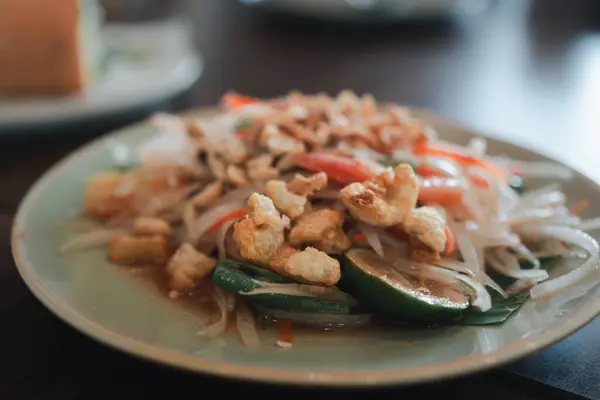 stock image Thai cuisine in the Northeast is called Somtum or papaya salad.