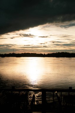 Mekong Nehri, Nong Khai Eyaleti, Tayland. Tayland 'ın doğa manzarası