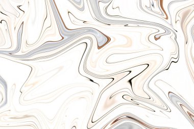 Soyut temiz beyaz mermer desenli afiş arkaplanı. Zarif sıvı dalgalı kıvrımlar ve kıvrımlı desenlerle mermer desenli soyut arkaplan.