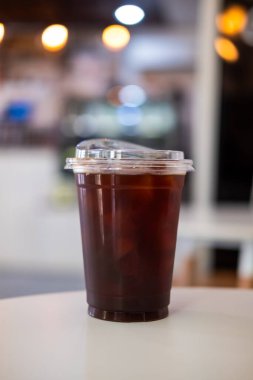 Americano coffee or long black coffee in take away glass