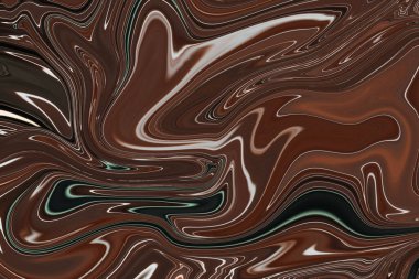 Soyut koyu kahverengi arka plan ve sıvı sıvı dokusu. Modern sıvı arkaplan