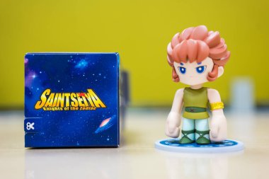Bangkok, Tayland - 22 Mart 2025: Popmart Saint Seiya Zodiac Serisi Kör Kutusu Şövalyeleri
