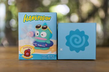 Bangkok, Tayland - 16 Nisan 2025 Kör Kutu, Moetch Hangyodon Cozy Plaj Oyuncak Fanı