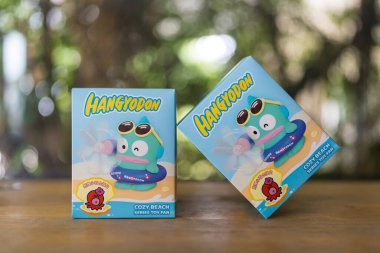 Bangkok, Tayland - 19 Nisan 2025 Kör Kutu, Moetch Hangyodon Cozy Plaj Oyuncak Fanı