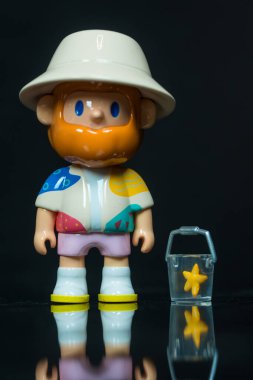 Bangkok, Tayland - 19 Mayıs 2025 FARMER BOB 'un şirin bir modeli, Denizyıldızı Koleksiyoncusu. Çiftçi Bob Adası Tek Boynuzlu At Bulma Serisi.