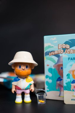 Bangkok, Tayland - 22 Mayıs 2025 FARMER BOB 'un şirin bir modeli, Denizyıldızı Koleksiyoncusu. Çiftçi Bob Adası Tek Boynuzlu At Bulma Serisi.