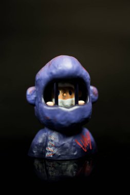 Bangkok, Tayland - 2 Haziran 2025 FARMER BOB Feeling You Series, A Toy Name is Anxious. Koleksiyon FARMER BOB Seni Hissediyor Serisi