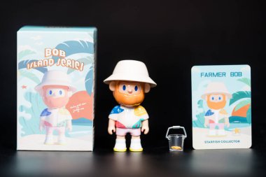 Bangkok, Tayland - 2 Haziran 2025 FARMER BOB 'un şirin bir modeli, Denizyıldızı Koleksiyoncusu. Çiftçi Bob Adası Tek Boynuzlu At Bulma Serisi.