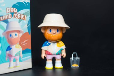 Bangkok, Tayland - 4 Haziran 2025 FARMER BOB 'un şirin bir modeli, Denizyıldızı Koleksiyoncusu. Çiftçi Bob Adası Tek Boynuzlu At Bulma Serisi.