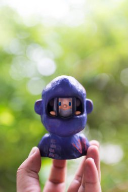 Bangkok, Tayland - 18 Haziran 2025 FARMER BOB Feeling You Series, A Toy Name is Anxious. Koleksiyon FARMER BOB Seni Hissediyor Serisi