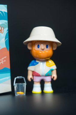 Bangkok, Thailand - June 24, 2025 : A cute model of FARMER BOB, Starfish Collector. Farmer Bob Island Series by Finding Unicorn.
