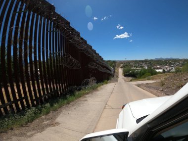 US - Mexico Border Fence - Nogales, Arizona clipart