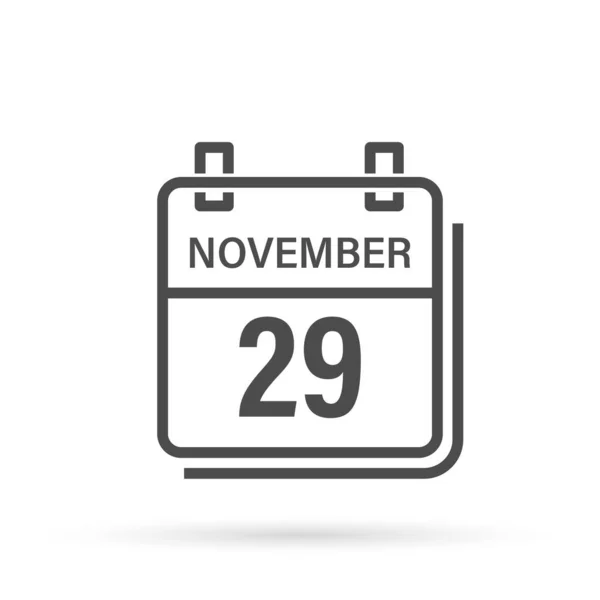 Νοεμβρίου Ημερολόγιο Εικόνα Σκιά Μέρα Μήνας Επίπεδη Διανυσματική Απεικόνιση — Διανυσματικό Αρχείο