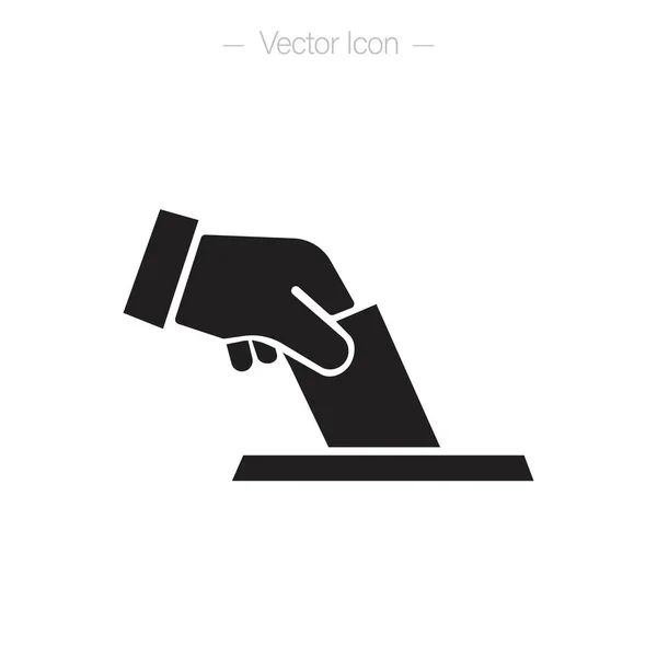 Hand Voting Ballot Box Icon Hand Putting Paper Ballot Box — Stock Vector