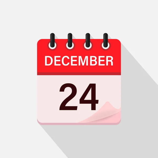 Δεκεμβρίου Ημερολόγιο Εικόνα Σκιά Μέρα Μήνας Επίπεδη Διανυσματική Απεικόνιση — Διανυσματικό Αρχείο