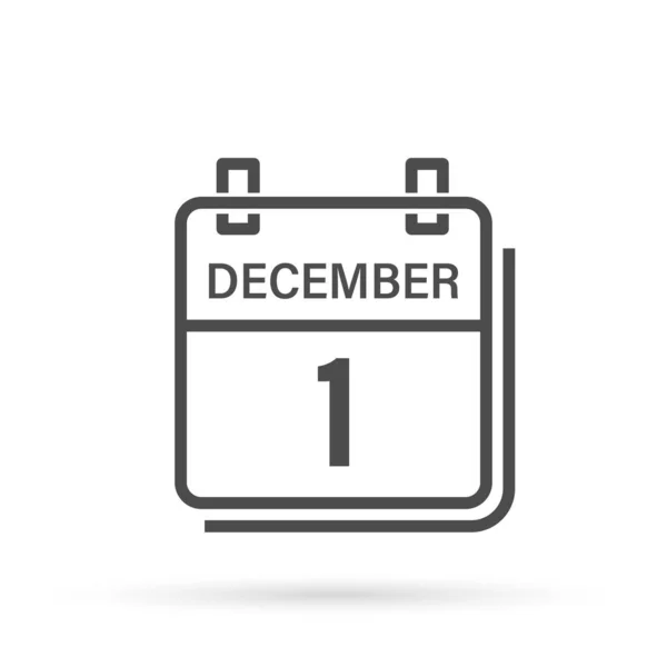Δεκεμβρίου Εικόνα Ημερολογίου Σκιά Μέρα Μήνας Επίπεδη Διανυσματική Απεικόνιση — Διανυσματικό Αρχείο