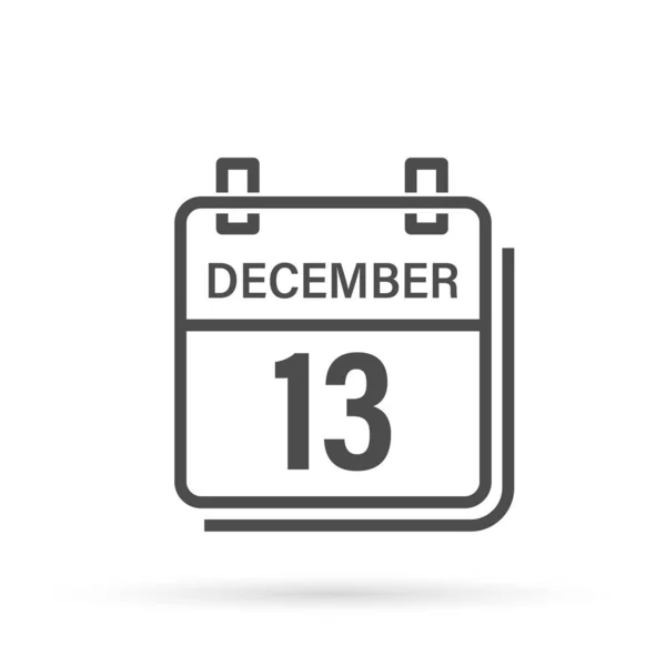 Desember Ikon Kalender Dengan Bayangan Hari Bulan Ilustrasi Vektor Datar - Stok Vektor