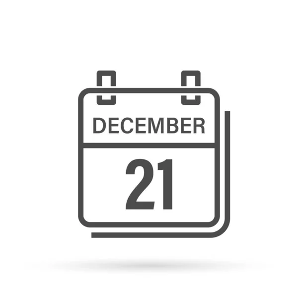Δεκεμβρίου Εικόνα Ημερολογίου Σκιά Μέρα Μήνας Επίπεδη Διανυσματική Απεικόνιση — Διανυσματικό Αρχείο