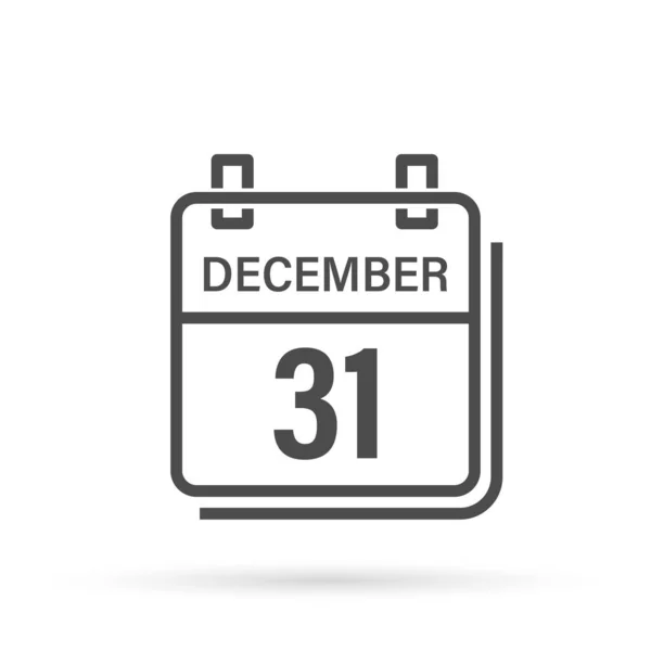Januari Ikon Kalender Dengan Bayangan Hari Bulan Ilustrasi Vektor Datar - Stok Vektor