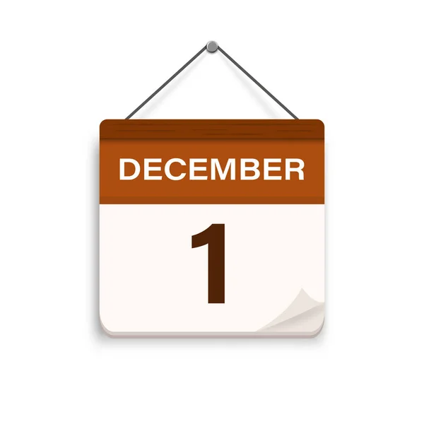 Decembrie Pictograma Calendar Umbră Lună Ora Întâlnirii Data Programării Evenimentului — Vector de stoc