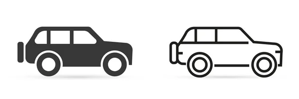 Автомобіль Значок Позашляховика Плоский Лінійний Значок Концепція Транспорту Векторні Ілюстрації — стоковий вектор