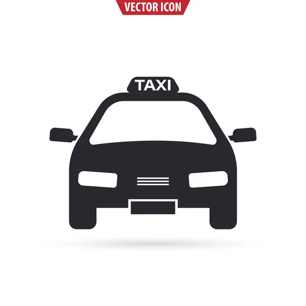 Icona Taxi Vista Anteriore Concetto Trasporto Illustrazione Vettoriale Isolata Sfondo — Vettoriale Stock