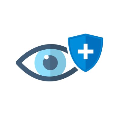 Healthy eye icon. Eye and shield symbol. Isolated vector illustration