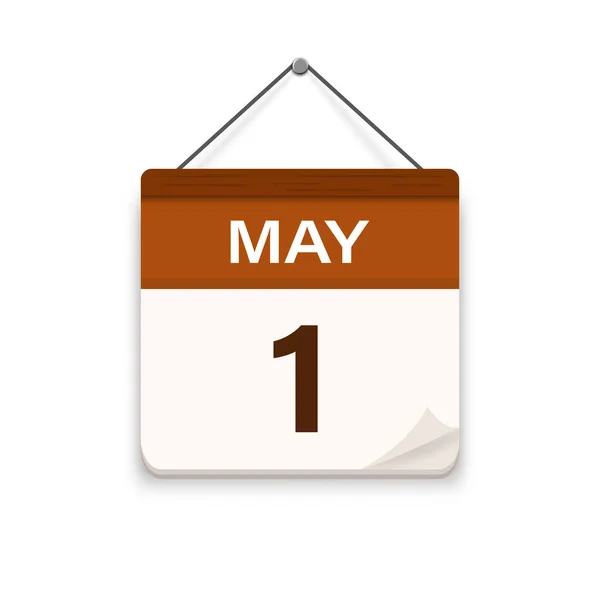 Мая Значок Календарь Тенью День Месяц Время Встречи Дата Проведения — стоковый вектор