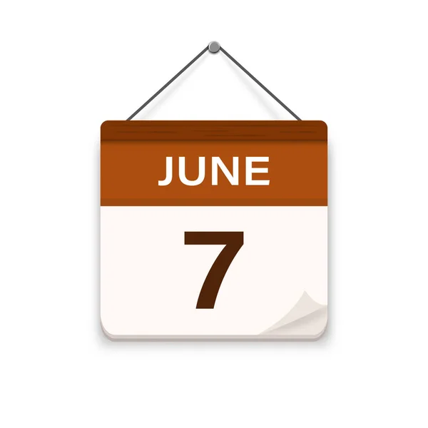 Czerwca Ikona Kalendarza Dzień Miesiąc Czas Spotkanie Data Wydarzenia Ilustracja — Wektor stockowy