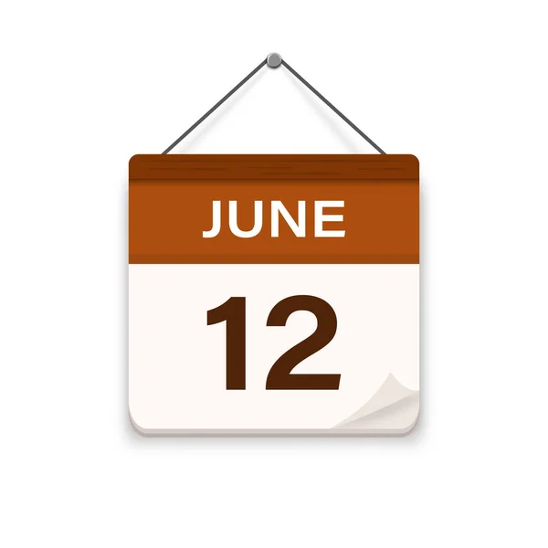 Junio Icono Del Calendario Día Mes Hora Cita Fecha Programación — Archivo Imágenes Vectoriales