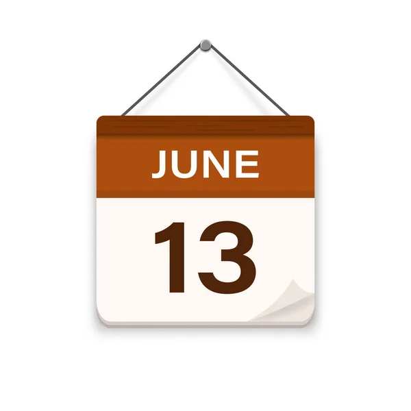 Juni Kalendertag Tag Monat Terminvereinbarung Veranstaltungstermin Flache Vektorabbildung — Stockvektor