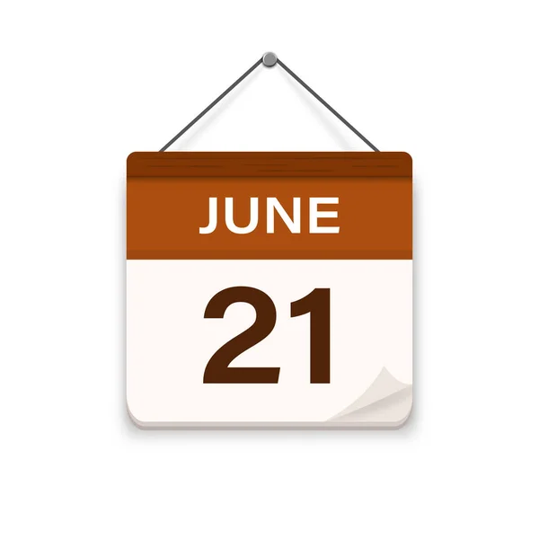 Ιουνίου Εικόνα Ημερολογίου Σκιά Μέρα Μήνας Ώρα Για Συνάντηση Ημερομηνία — Διανυσματικό Αρχείο