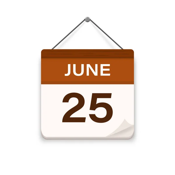 Junio Icono Del Calendario Día Mes Hora Cita Fecha Programación — Vector de stock