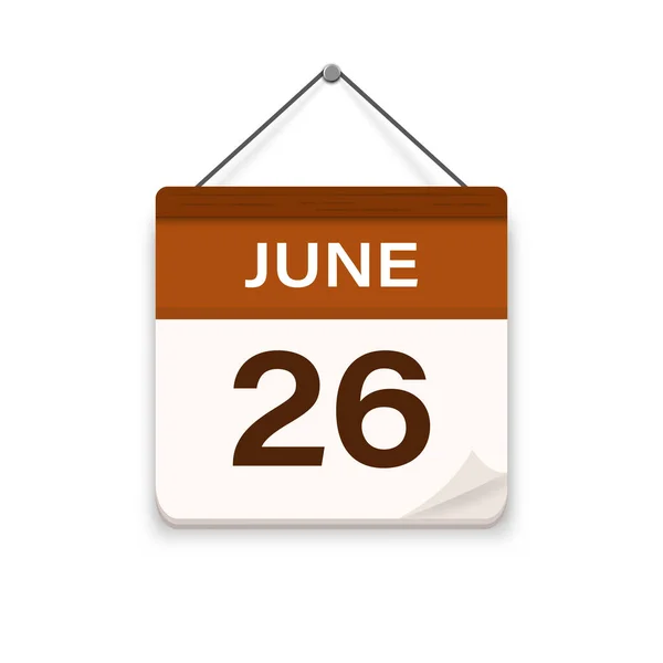 June Calendar Icon Day Month Meeting Appointment Time Event Schedule — Vetor de Stock
