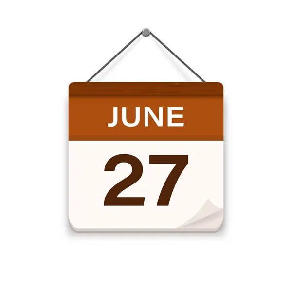 Junio Icono Del Calendario Día Mes Hora Cita Fecha Programación — Vector de stock