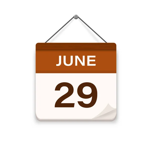 Junio Icono Del Calendario Día Mes Hora Cita Fecha Programación — Archivo Imágenes Vectoriales