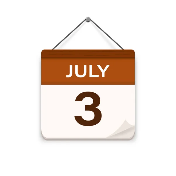 Ιουλίου Ημερολόγιο Εικόνα Σκιά Μέρα Μήνας Ώρα Για Συνάντηση Ημερομηνία — Διανυσματικό Αρχείο