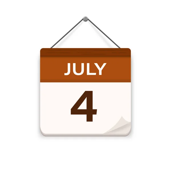 Июля Значок Календаря Тенью День Месяц Время Встречи Дата Проведения — стоковый вектор