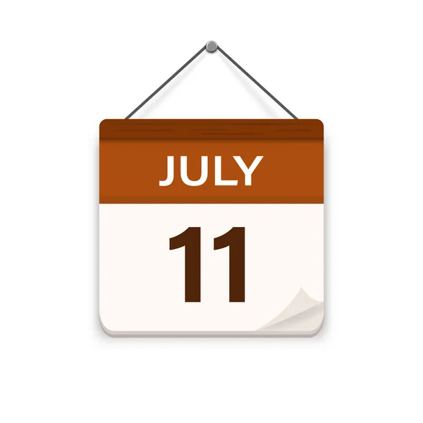 Lipca Ikona Kalendarza Cieniem Dzień Miesiąc Czas Spotkanie Data Wydarzenia — Wektor stockowy