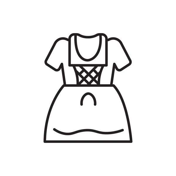 Dirndl Line Icon Oktoberfest Clothing Festival Costume Vector Icon Traditional — Stock Vector