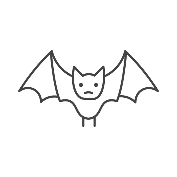 Bat Zwierząt Zarys Ikony Wektora Halloween Święta Latające Zwierzę Ilustracja — Wektor stockowy