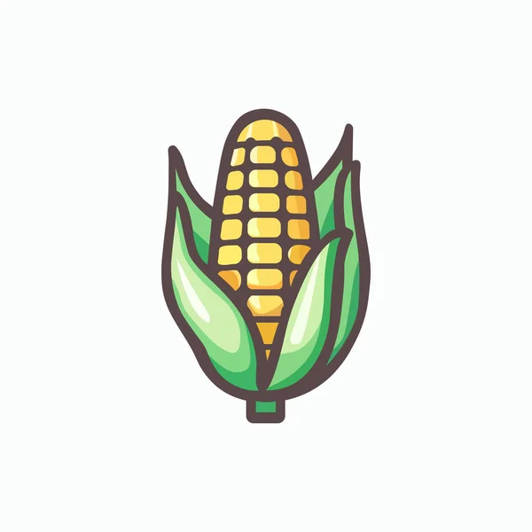 Ícone Orgânico Vegetal Milho Ilustração Vetorial Isolada — Vetor de Stock