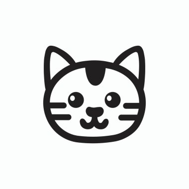 Kedi sembolü. İzole vektör illüstrasyonu.