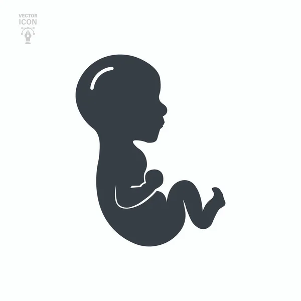 Symbole Foetus Bébé Dans Utérus Embryo Development Icône Isolée Illustration — Image vectorielle