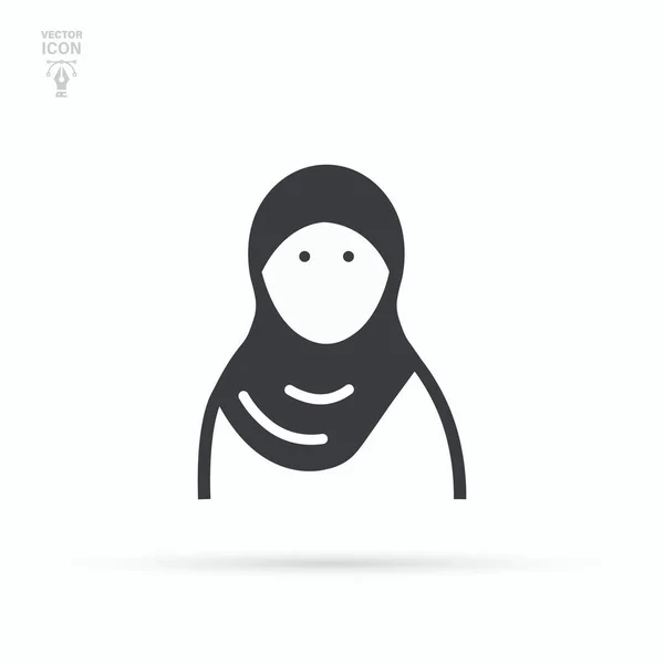 Mulher Muçulmana Ícone Mulher Hijab Ilustração Vetorial Isolada Sobre Fundo — Vetor de Stock